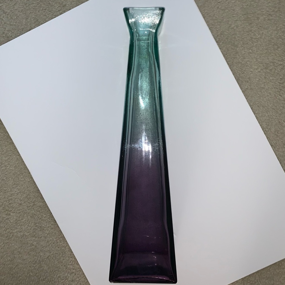Elegant Glass Vase - Purple and Green